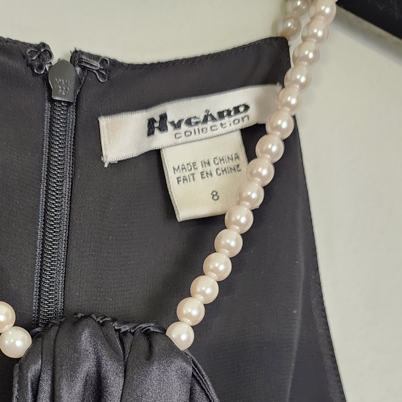 100% Silk Black and Pearl String Halter Top Women's Size 8 - Picture 6 of 7